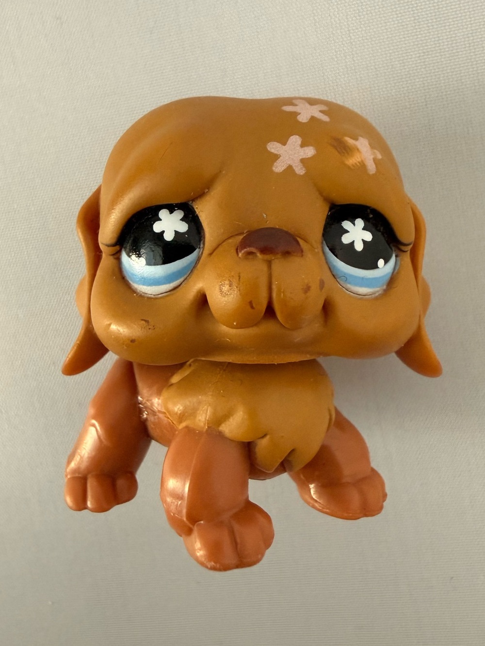 Littlest Pet Shop LPS #481 St. Bernard Dog Brown w/ Flowers 2008